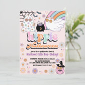 Groovy Ghost Hippie Halloween Verjaardag Kaart (Staand voorkant)