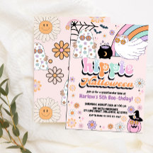 Groovy Ghost Hippie Halloween Verjaardag