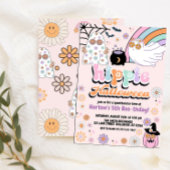 Groovy Ghost Hippie Halloween Verjaardag Kaart