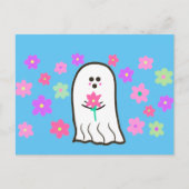 Groovy Ghost met bloemen Briefkaart (Voorkant)