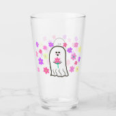 Groovy Ghost met bloemen Glas (Voorkant)