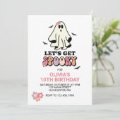 groovy Ghost retro Halloween Birthday Kaart (Staand voorkant)