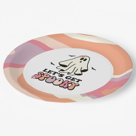 groovy Ghost retro Halloween Birthday Papieren Bordje (Gekanteld)