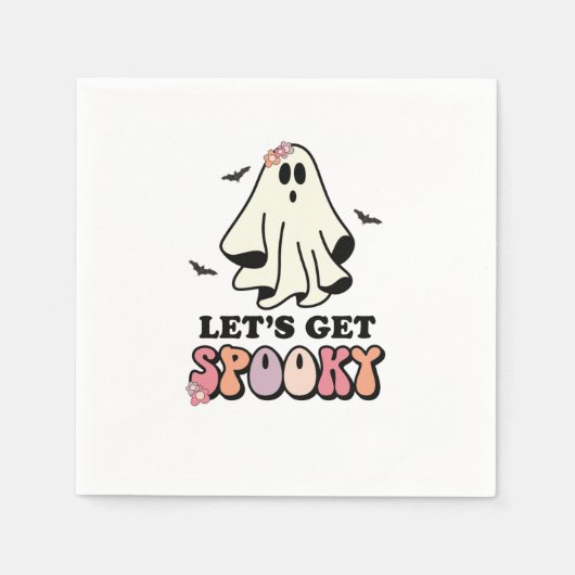 groovy Ghost retro Halloween Birthday Servet (Voorkant)