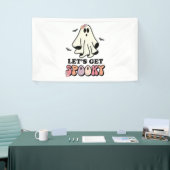 groovy Ghost retro Halloween Birthday Spandoek (Beurs)