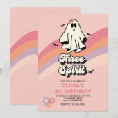 groovy Ghost retro Halloween Drie Geest Verjaardag Kaart (Voorkant / Achterkant)