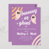 Groovy Ghost Retro Halloween Gender onthulling Briefkaart (Voorkant / Achterkant)