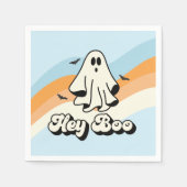groovy Ghost retro Halloween Hey Boo Spooky Servet (Voorkant)