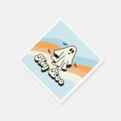 groovy Ghost retro Halloween Hey Boo Spooky Servet (Hoek)