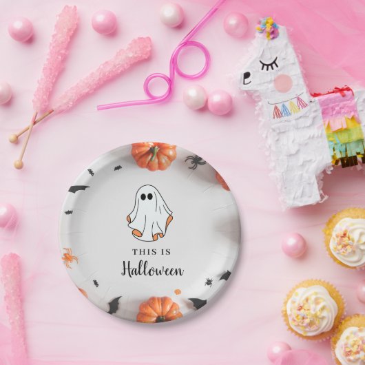 Groovy Ghost retro Halloween Papieren Bordje (Feest)