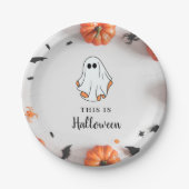 Groovy Ghost retro Halloween Papieren Bordje (Voorkant)