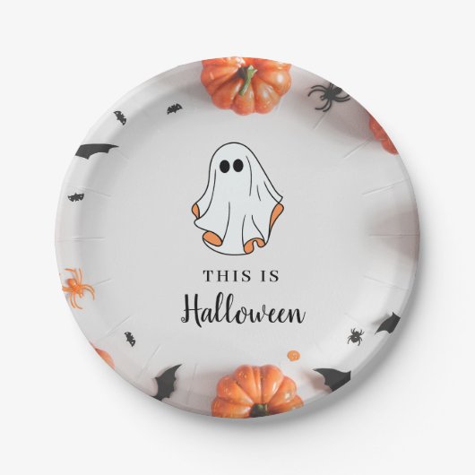 Groovy Ghost retro Halloween Papieren Bordje (Voorkant)