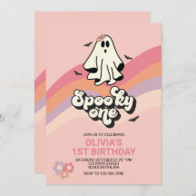groovy Ghost retro Halloween Spooky One Birthday