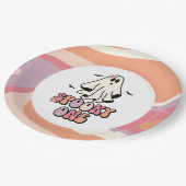 groovy Ghost retro Halloween Spooky One Birthday Papieren Bordje (Gekanteld)