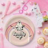 groovy Ghost retro Halloween Spooky One Birthday Papieren Bordje (Feest)