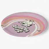 groovy Ghost retro Halloween Spooky One Birthday Papieren Bordje (Gekanteld)