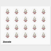 groovy Ghost retro Halloween Spooky One Birthday Ronde Sticker (Vel)