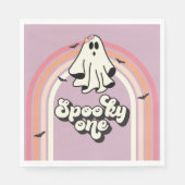 groovy Ghost retro Halloween Spooky One Birthday Servet (Voorkant)