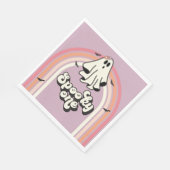 groovy Ghost retro Halloween Spooky One Birthday Servet (Hoek)