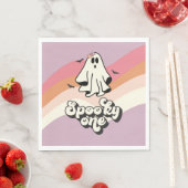 groovy Ghost retro Halloween Spooky One Birthday Servet (Insitu)