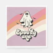 groovy Ghost retro Halloween Spooky One Birthday Servet (Voorkant)