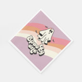 groovy Ghost retro Halloween Spooky One Birthday Servet (Hoek)