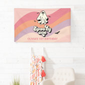 groovy Ghost retro Halloween Spooky One Birthday Spandoek (Insitu)