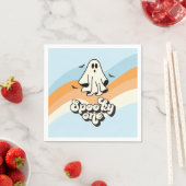 groovy Ghost retro Halloween Spooky One Blue Servet (Insitu)