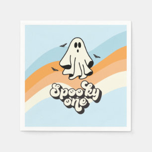 groovy Ghost retro Halloween Spooky One Blue Servet