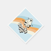 groovy Ghost retro Halloween Spooky One Blue Servet (Hoek)