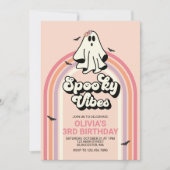 groovy Ghost retro Halloween Spooky Vibes Birthday Kaart (Voorkant)