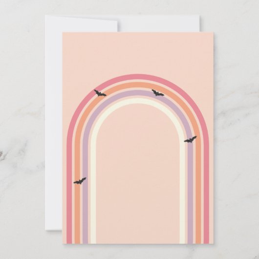 groovy Ghost retro Halloween Spooky Vibes Birthday Kaart (Achterkant)