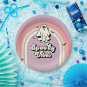 groovy Ghost retro Halloween Spooky Vibes Birthday Papieren Bordje (Feest)