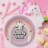 groovy Ghost retro Halloween Spooky Vibes Birthday Papieren Bordje (Feest)