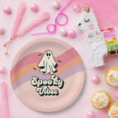 groovy Ghost retro Halloween Spooky Vibes Birthday Papieren Bordje (Feest)