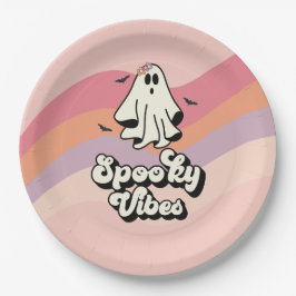groovy Ghost retro Halloween Spooky Vibes Birthday Papieren Bordje