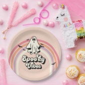 groovy Ghost retro Halloween Spooky Vibes Birthday Papieren Bordje (Feest)