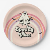 groovy Ghost retro Halloween Spooky Vibes Birthday Papieren Bordje (Voorkant)