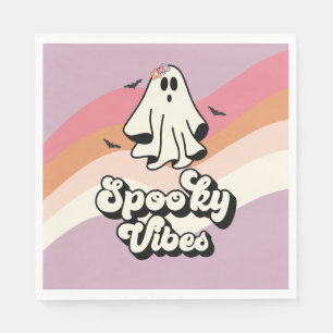 groovy Ghost retro Halloween Spooky Vibes Birthday Servet