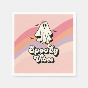 groovy Ghost retro Halloween Spooky Vibes Birthday Servet