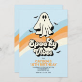 groovy Ghost retro Halloween Spooky Vibes Blue Kaart (Voorkant / Achterkant)
