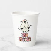 groovy Ghost retro Halloween Two Spooky Birthday Papieren Bekers (Voorkant)