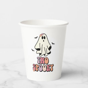 groovy Ghost retro Halloween Two Spooky Birthday Papieren Bekers