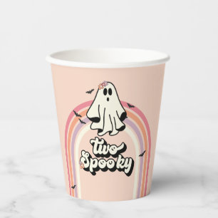 groovy Ghost retro Halloween Two Spooky Birthday Papieren Bekers