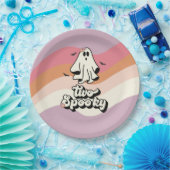 groovy Ghost retro Halloween Two Spooky Birthday Papieren Bordje (Feest)