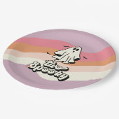 groovy Ghost retro Halloween Two Spooky Birthday Papieren Bordje (Gekanteld)