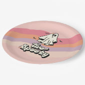 groovy Ghost retro Halloween Two Spooky Birthday Papieren Bordje (Gekanteld)