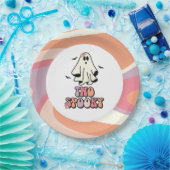 groovy Ghost retro Halloween Two Spooky Birthday Papieren Bordje (Feest)