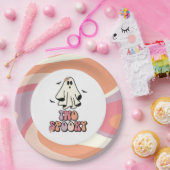 groovy Ghost retro Halloween Two Spooky Birthday Papieren Bordje (Feest)