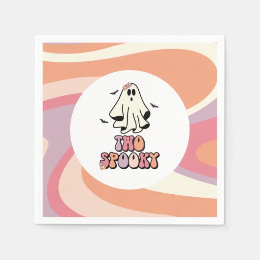 groovy Ghost retro Halloween Two Spooky Birthday Servet (Voorkant)